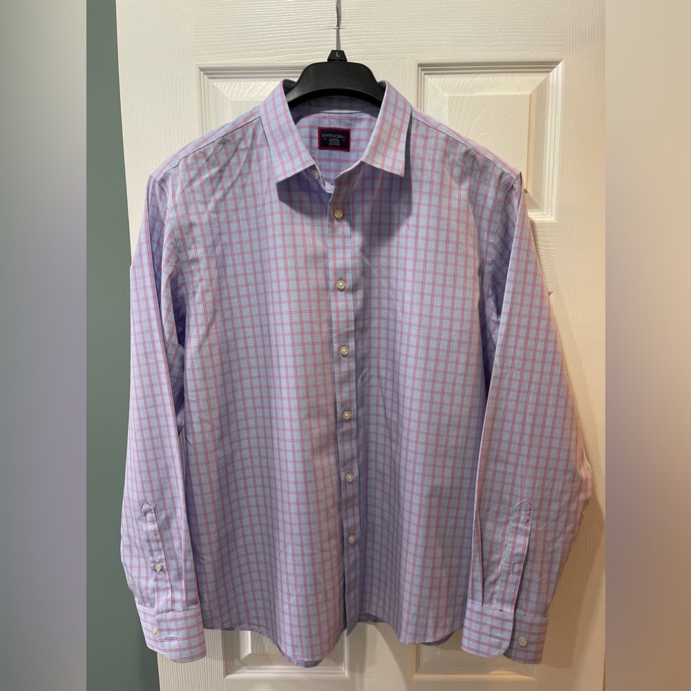 UNTUCKit Men’s XL Long Sleeve Button Up Wrinkle Free Cotton Shirt